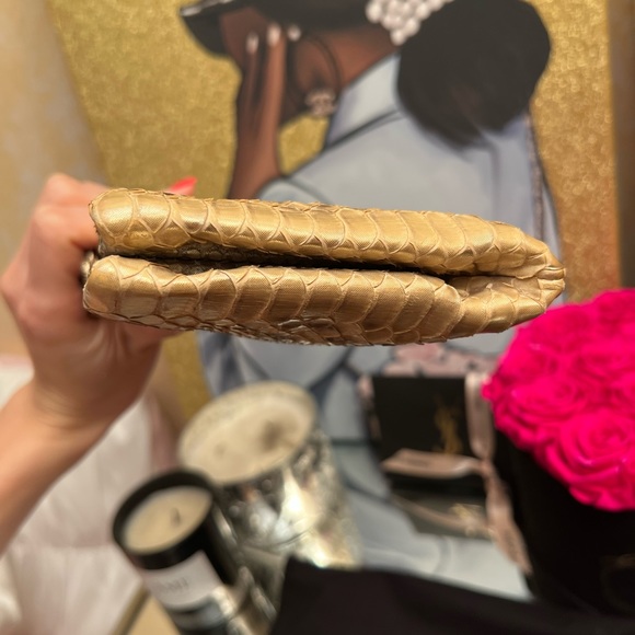 Chanel gold python clutch with crystals locker - Picture 12 of 15